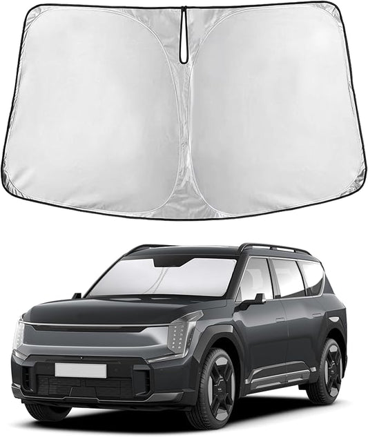 EcoNour Windshield Sunshade Compatible for Kia EV9 2024 2025 2026, Sun Visor for Front Windshield & Window Sun Shade Cover, UV Heat Blocker & Protector, Car Accessories