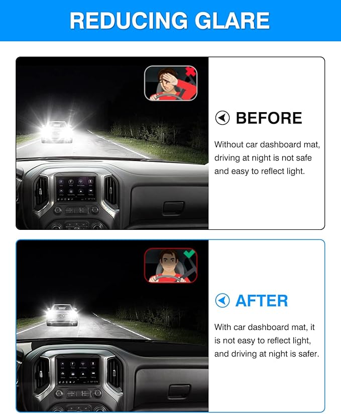 Autorder Dashboard Cover Mat for 2014-2018 Chevy Chevrolet Silverado/GMC Sierra 1500, 2015-2019 Silverado/GMC Sierra 2500HD 3500HD Accessories Dash Cover Flannel Sunshade Glare UV Rays Protector