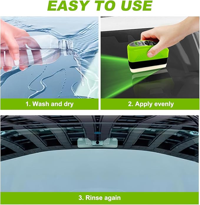 Oil-Free Car Glass Brushes,New 2.0 Clearvision Glass Cleaner,Glass Coating Board for Windshield,Prevents Rain and Fog Clearvision Car windshield cleaner tool(2PCS+Wipe)