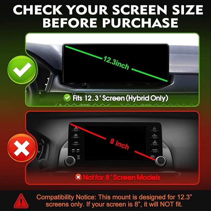 Magnetic Car Phone Mount for Honda Accord Hybrid 2023 2024 2025 2026 Only, 11th Gen Accord 12.3" Display Accessories, Snap-On Dashboard Screen Holder for MagSafe iPhone Android, Sport Touring EX-L