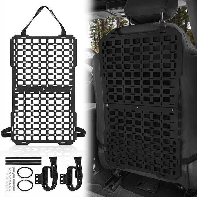 Gun Rack with Seat Back Organizer for Truck, Universal Tactical Molle Panel Mounts Truck Back Seat Organizer
