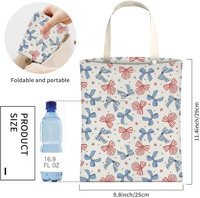 Cute Car Trash Can, Hanging Canvas Car Back Seat Organizer and Storage Bag, Funny Car Trash Bag for Travelling, Outdoor Cute Blue Red Bow