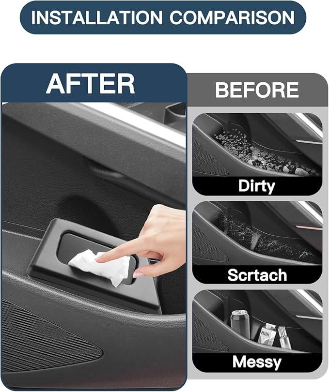 Ruiya Corolla Cross Door Trash Can for Toyota Corolla Cross Accessories Mini Car Trash Bin with Lid for Storage Plastic Garbage Can Compatible with 2022-2026 Toyota Corolla Cross