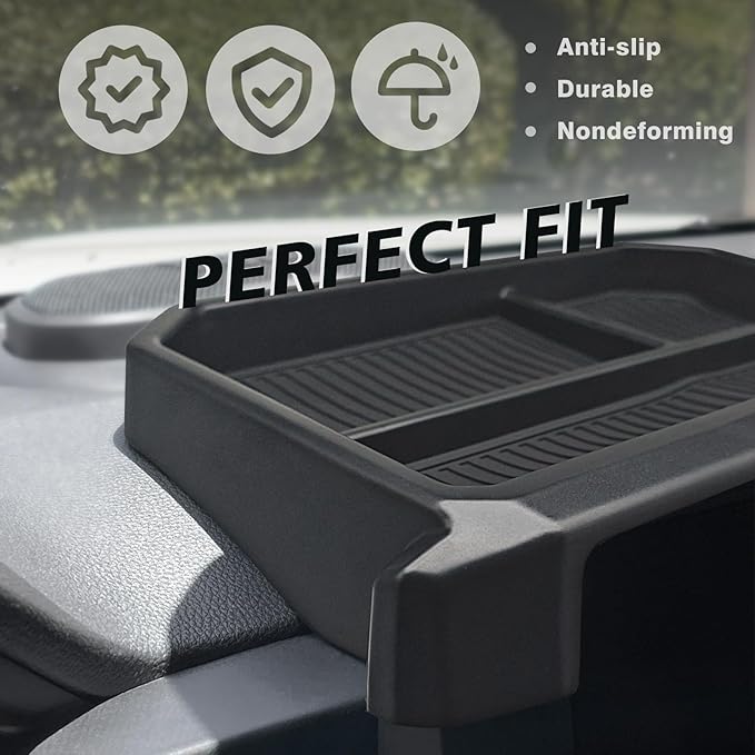 Muslogy Center Console Organizer Compatible with 2024 2025 2026 Toyota Tacoma 4th Gen Accessories Interior Storage Box Insert Tray Phone Pocket(Console Organizer+Dash Storage Box)