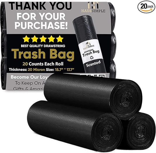 Car Trash Can Trash Bags – Multipurpose Heavy-Duty Waste Bags, Leakproof & Durable for Auto, Home, Office & Travel for Haussimple Small Medium Large Car Garbage Bins (3-Pack Roll, Large)