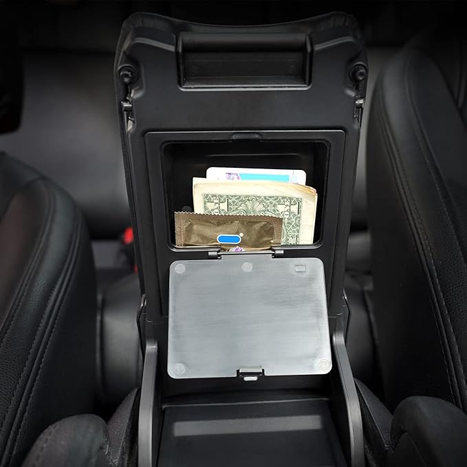 CarQiWireless® Center Console Organizer for Honda Civic 2021 2020 2019 2018 2017 2016 | Custom Fit Accessories for 10th Civic Hatchback Sedan | 2PCS Hidden Storage Box with USB Cable, Anti-Slip Design