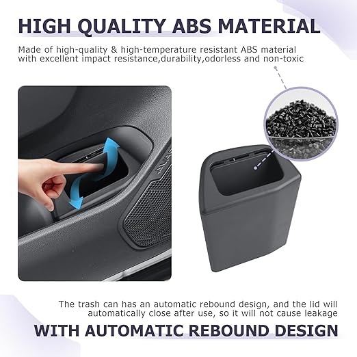 LUWU Car Trash Can Compatible with 2019 2020 2021 2022 2023 2024 2025 RAV4 Interior Accessories Car Trash with Lid Portable Mini Trash Dustbin Garbage Trash Bin Car Waste Bin Leak-Proof 2PCS