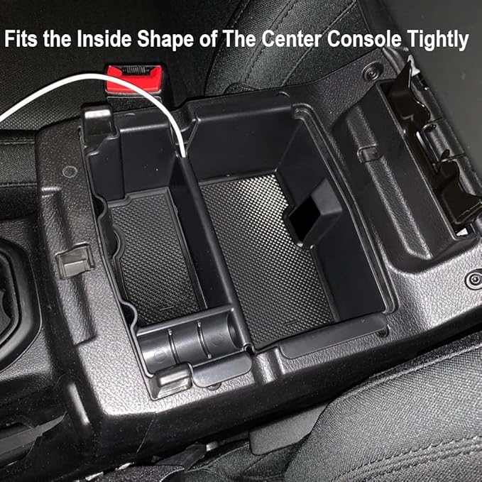 EDBETOS Center Console Organizer Tray Compatible with Jeep Wrangler JL/JLU 2018-2021 2022 2023 2024 Accessories Jeep Gladiator JT Truck 2020-2023 Armrest Storage - Won't Covers The Light Inside