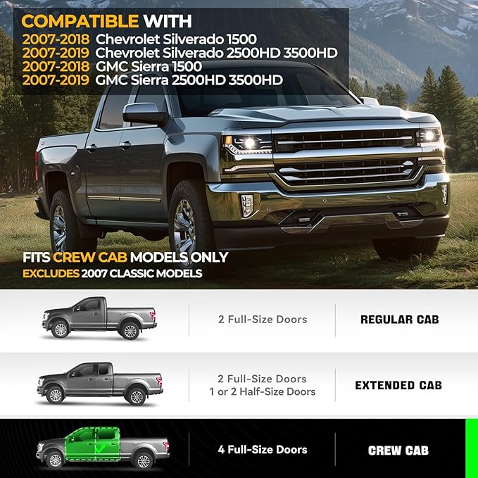 Auto Dynasty Rear Under Seat Tool Cargo Storage Box Organizer Tray Compatible with Chevy Silverado GMC Sierra 1500 2500HD 3500HD Crew Cab Pickup 2007-2019, Lightweight Design, Glossy Black