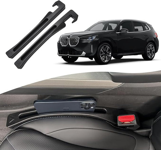 BMW X1 X3 X5 Seat Gap Filler, Car Seat Gap Filler Organizer Stop Things from Dropping Customized Interior Accessories for BMW, Black Pack of 2
