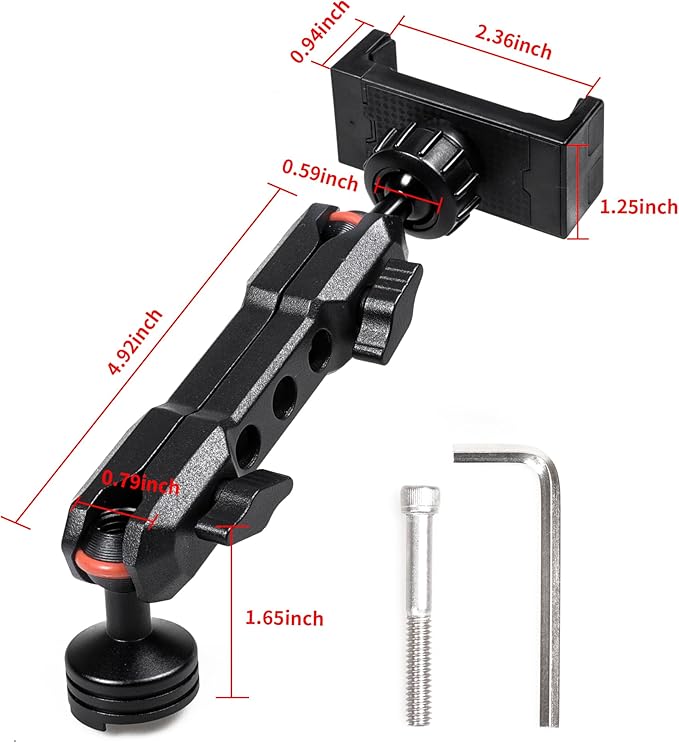 Bronco Phone Holder Car Phone Mount for 2021-2026 Ford Bronco 2/4 Door, 360° Adjustable, Dashboard Cell Phone Stand, Aluminum Car Phone Holder Mount, Black