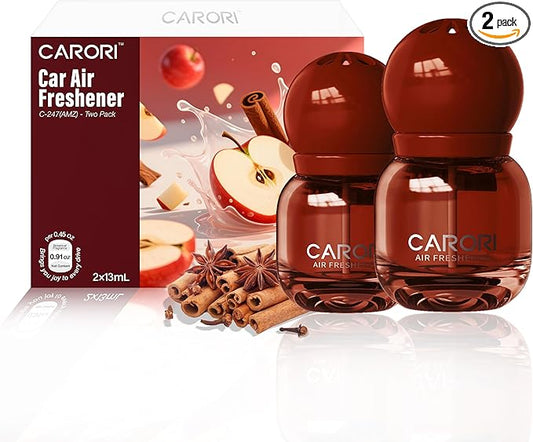 Carori Cute Car Air Freshener 2 Pack, Lightbulb-Shaped Car Fresheners, Automotive Vent Clip, Long Lasting Scent, Essential Oils, Cute Car Accessories for Women, Apple Cinnamon Scent