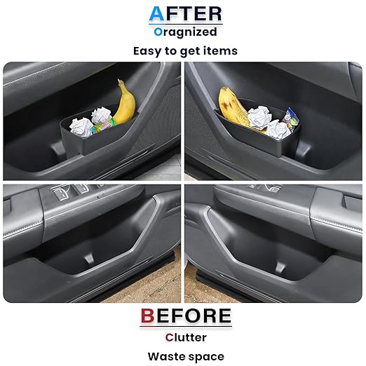 2PCS Door Side Trash Can Compatible with 2023 2024 2025 2026 Honda CRV Garbage Bin Storage Box Trash Bin Tray Silicone Material and Waterproof Interior Accessories