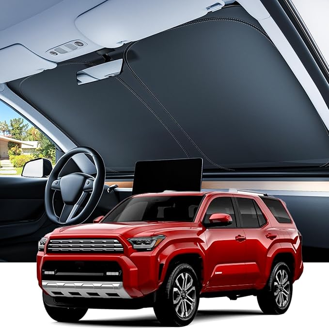 REEVAA Upgraded for Toyota 4Runner 2026-2010 Windshield Sunshade [Tailored Fit, 99% Sun Protection] Foldable Sun Shade Car Accessories with Storage Bag