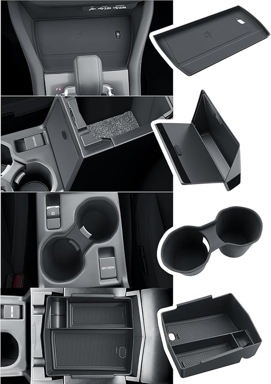 BIBIBO for 2025 2026 Subaru Forester Console Organizer 2025 2026 Subaru Forester Console Armrest Tray+Cup Holder +Wireless Charging Mat +Hidden Storage Box 2025 Forester Accessories