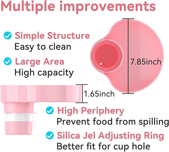 [2 Packs] Kids Car Seat Tray, Travel Tray with Cup Holder for Toddler, Kids Car Seat Food Snack Organizer for Road Trip, Stroller snack tray travel must haves - Blue+Pink