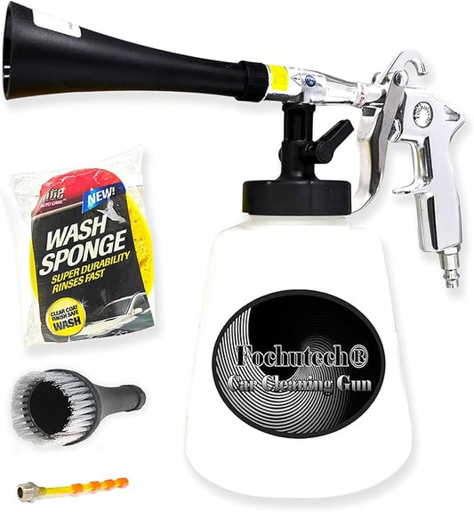 Car Detailing Kit Car Interior Cleaner Turbo Car Cleaning Gun Pro & at Home Interior Car Cleaning Supplies Kit for Upholstery Carpet Seat Headliner, Pressure Sprayer, Air Compressor Needed