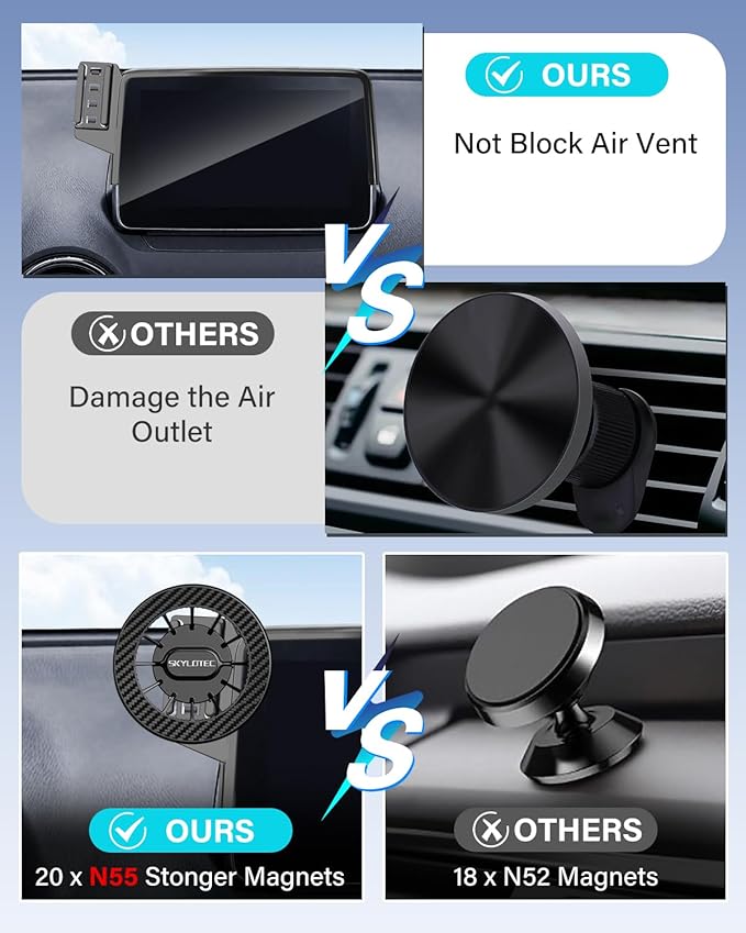 Car Phone Holder for BMW 7 Series 2016-2020 2021 2022 Accessories 10.25/10.3-Inch Screen Fixed Clip, Automobile Cradles Magnetic Phone Mount Compatible with MagSafe, Strong Magnets Cell Phone Base