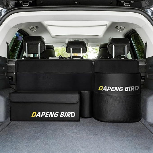 Deluxe Car Trunk Organizer For SUV, Backseat Hanging Large Storage With Collapsible And Multiple Pockets For Storage Car Trunk Storage Box Sturdy Space Saver Frees Trunk -Internal waterproofing