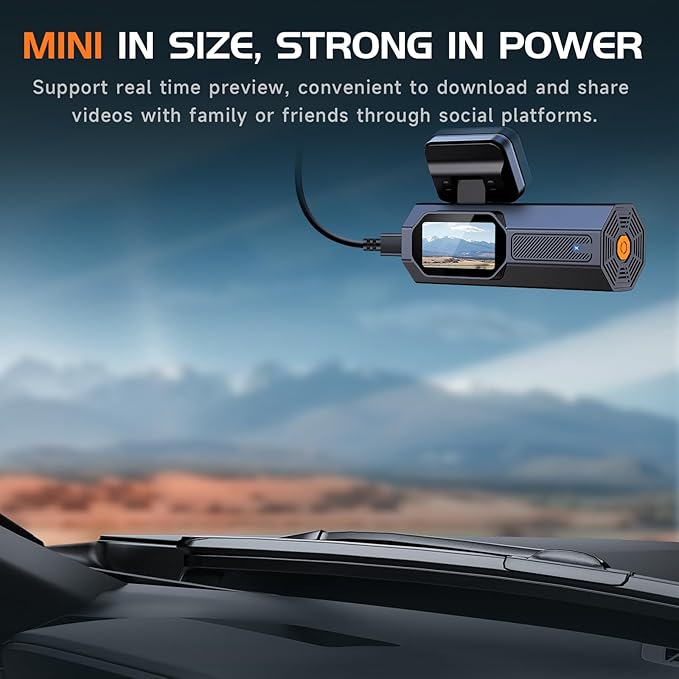 Dash Cam, 2.5K Dash Cam Front, VEEMENT Dash Camera for Cars, 1440P Car Dash Camera with APP, WiFi Dash Cams with WDR Night Vision, 24/7 Parking Monitor Dashcam, 160°Wide, G-Sensor, Mini Car Camera