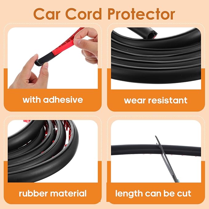 9.84 Ft Windshield Wire Hider for Car - Black PVC Side Opening Cable Cover to Hide Wires on Roof Rack, Light Bar, Dome Light & More - Universal Car Wire Hider