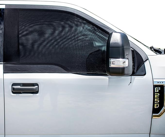 Large SUVs Compact Vans Front Window Screens for Camping Front Window Sun Shade Driver Side Window Bug Screen Zipper Added Increased Ventilation