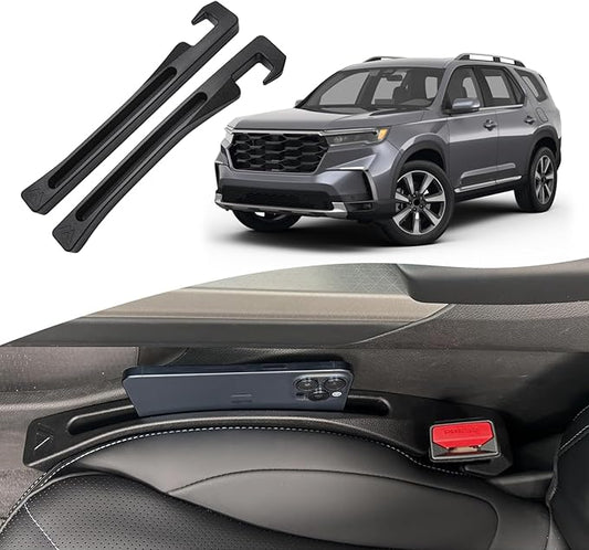 Honda Pilot Seat Gap Filler, Car Seat Gap Filler Organizer Stop Things from Dropping Customized Interior Accessories for Honda, Black Pack of 2