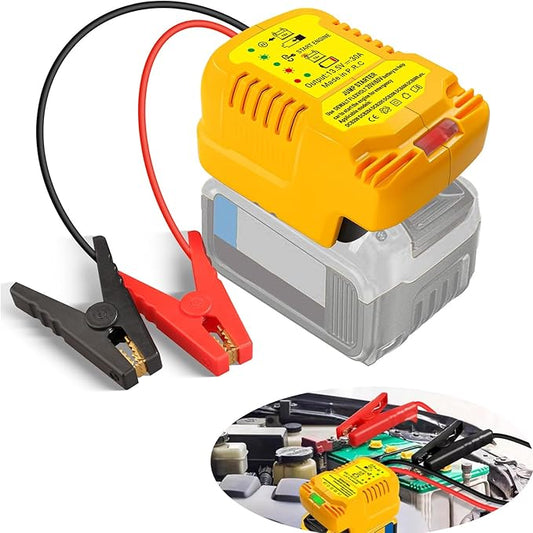 Car Jump Starter Adapter for Dewalt 20V/60V Li-ion Battery,Automotive Battery Booster with 12V Jumper Cable Clamps,Emergency Car Jumper Starter(Battery Not Included)