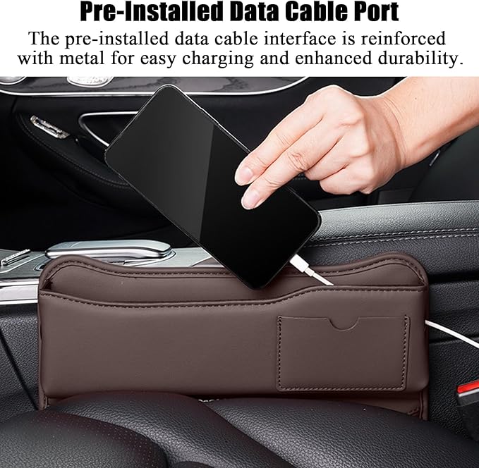 Car Seat Gap Filler Organizer for BMW 2 Series Serie F22 F23 F45 F46 F87 F44 F74 F78 G42 Car Side Seat Storage Box Multifunction Car Interior Storage Organizer,Black