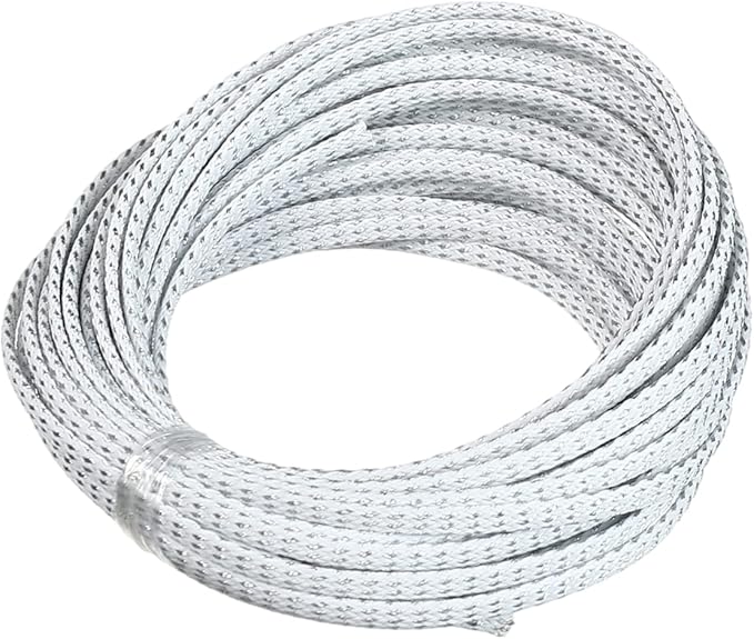 Aicosineg Cable Sleeve Braided Sleeving PET Wire Loom Tubing Cable 32.81ft-1/6inches Wrap Protector for HiFi Audio and Video Headphone Cable Protect Wires from Chewing of Pets Silver