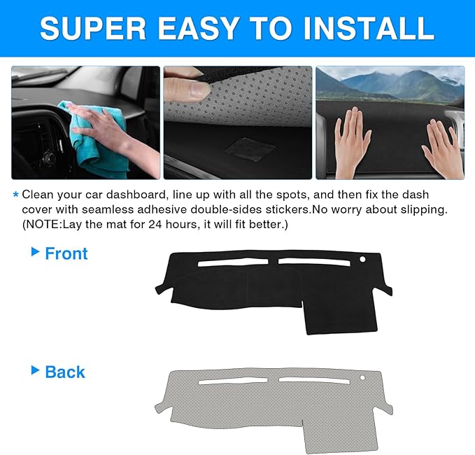 Autorder Dashboard Cover Mat for Chevy Chevrolet Colorado/GMC Canyon 2004-2012 Accessories Dash Cover Upgrade Flannel Dash Mat Sunshade Glare UV Rays Protector