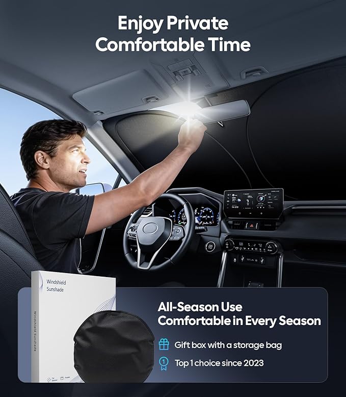 Wigoo for Chevrolet Trax Windshield Sunshade [OEM Design, 100% Sun Blockage] Foldable Heat Insulation Sun Shade with Storage Bag, for Chevrolet Trax (2024-2026), Silver Coating