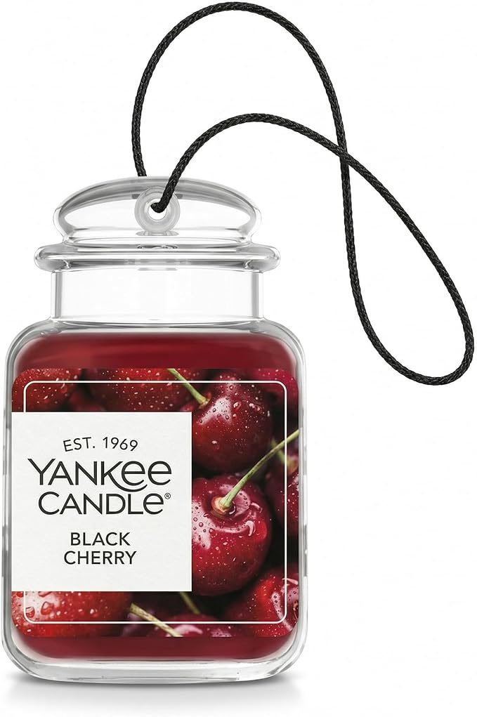 Yankee Candle Car Jar Ultimate, Vanilla, Black Cherry & Home Sweet Home, Hanging Air Freshener, Neutralizes Odors with Authentic Fragrance for Travel or Home, 3 Units (Variety Pack)