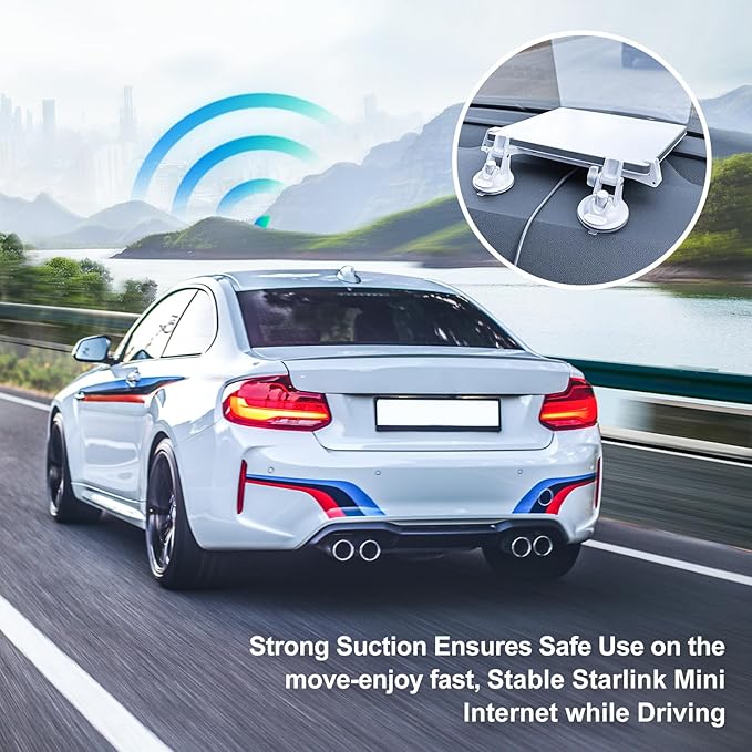 FONKEN for Starlink Mini Car Mount for Dashboard for Starlink Mini Dash Mount for Starlink Mini Suction Cup Mount for Dashboard & Windshield Suitable Most Vehicles and Ensures Stable Satellite Signal