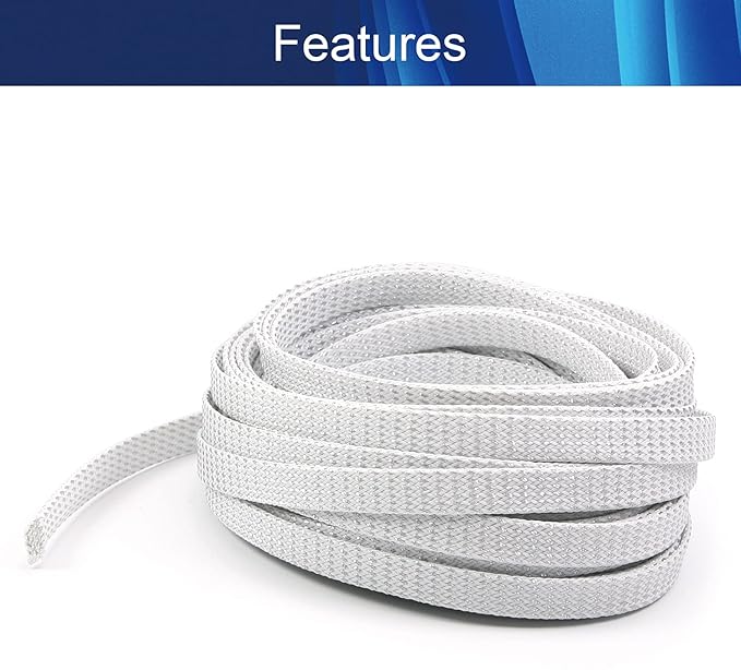 Aicosineg Cable Sleeve Braided Sleeving PET Wire Loom Tubing Cable 32.81ft-2/5inches Wrap Protector for HiFi Audio and Video Headphone Cable Protect Wires from Chewing of Pets Silver