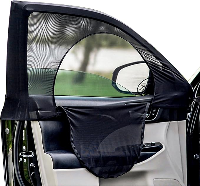 Sedans and Compact SUV Car Front Window Screens for Camping Front Windows Shade Driver Side Window Privacy Covers Zipper Added Increased Ventilation