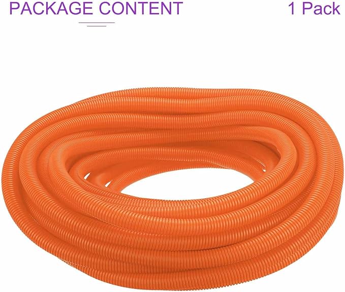 DMiotech 100ft Wire Loom Split Tubing 1 Inch(25.4mm) ID, Cord Protectors from Pet Flexible Conduit Cable Management for Office Home Garden, Orange
