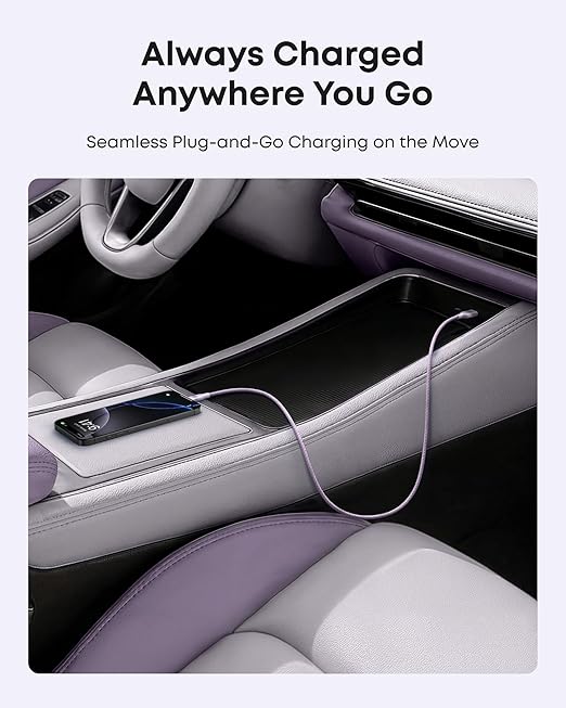 Anker Car Carplay Cable for iPhone 17 16 Pro Max Plus, Upcycled Braided USB A to USB C Car Charger Cord for Samsung Note20 and More (3FT,Violet)
