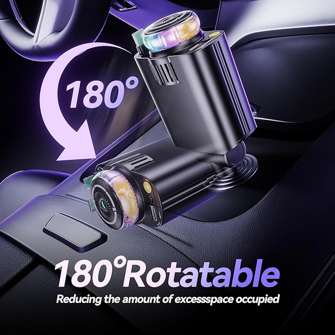 Retractable Car Charger with Starlight and Aromatherapy, 5 in 1 USB C Car Charger Adapter, 69W Fast Charging Cars Phone Chargers, Cars Air Freshener Compatible with iPhone 17 16 15 14 13 and Android