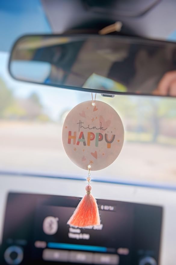 Karma, Essential Oil Air Freshener for Cars Set of 2, Home & Office - Colorful Decorative Hanging Air Freshener with Tassel, Follow Your Rainbow Mango Scented