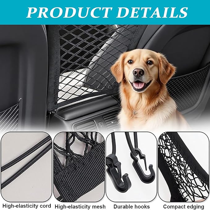 Car Pet Barrier Mesh for Back Seat for Subaru Crosstrek Limited 2019–2025, Heavy-Duty Dog Safety Net Scratch-Resistant Divider for Cars,Breathable & Secure Travel Guard,B