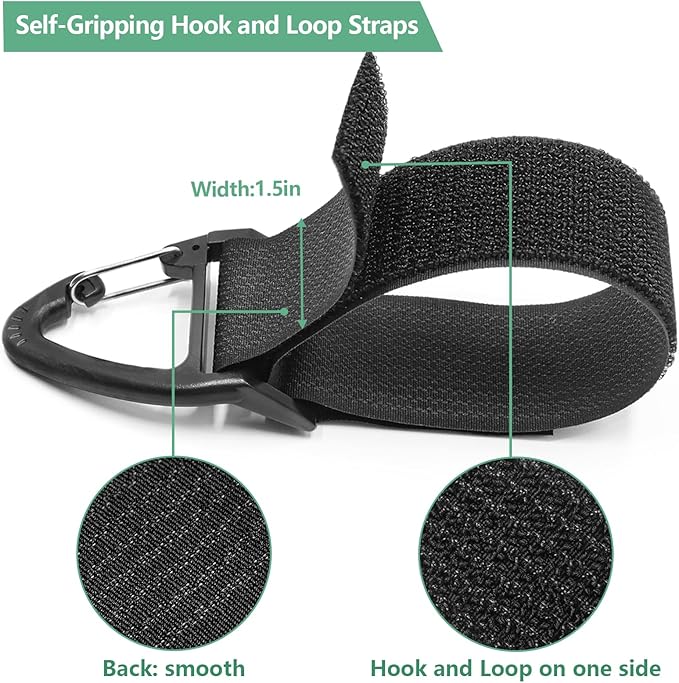 Extension Cord Holder Organizer, Cut to Length 1.5inch Heavy Duty Storage Straps, Tool Hanger for Garage Organizers and Storage, Hook and Loop Straps with Triangular Buckle(20Pack-32Ft)