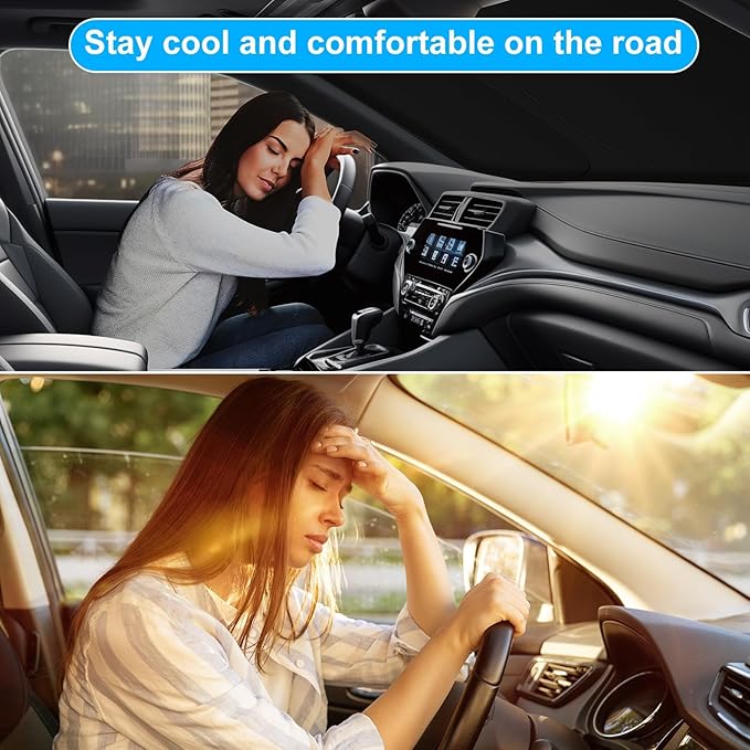 Car Sun Shade for 2019-2024 2025 2026 Chevy Silverado 1500 Windshield Sun Shade, Sun Visor Windshield Screen Cover for GMC Sierra Front Window Sunshade Foldable Auto Interior Accessories
