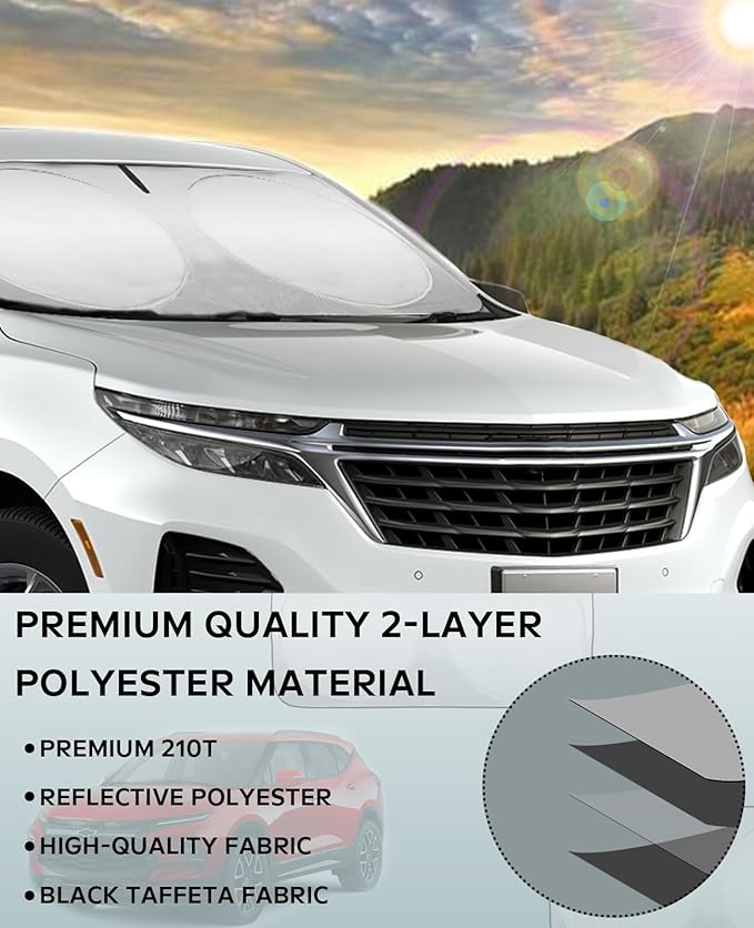 for F150 F-150 Windshield Sunshade Sun Shade BOODANCARS F150 F250 F350 Trucks Windshield Cover Sun Visor Shield 4-Layer 210T UV Ray Reflector Car Front Window Sunshade Protector