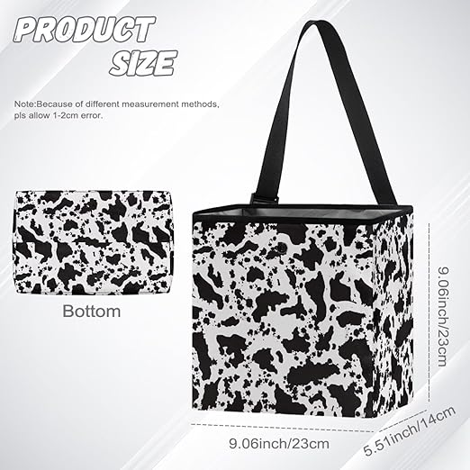 Cowhide Black Car Trash Can for Back Seat Car Accessories for Women Men Leakproof Auto Garbage Cans Hanging Trash Bin for Car Water-Resistant