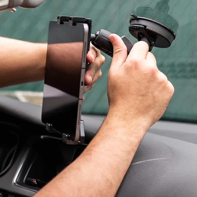 iBOLT TabDock BizMount Heavy Duty Tablet Mount with Suction Cup Base – Universal 7"-10" Holder for Trucks, Vans, SUVs, Aviation & Work Vehicles – Dashboard, Windshield, or Desk Compatible