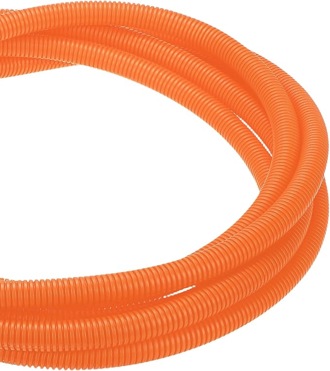 DMiotech 50ft Wire Loom Split Tubing 5/8 Inch(15.9mm) ID, Cord Protectors from Pet Flexible Conduit Cable Management for Office Home Garden, Orange