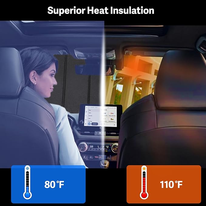 2021-2026 F150 Windshield Sun Shade for Ford F-150 2021 2022 2023 2024 2025 2026(Lariat, King Ranch, Platinum, XL, STX, XLT, Limited, Tremor, Raptor) Front Window Sunscreen Sunshade