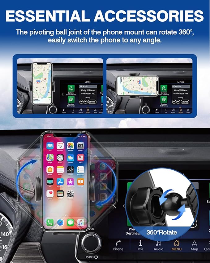 Autorder Car Phone Holder for 2021-2025 Nissan Rogue/2019-2025 Altima/2020-2025 Sentra Accessories Phone Mount 8-Inch Screen Cell Phone Automobile Cradles Hands-Free 360 Degree Rotation