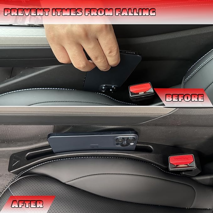 Car Seat Gap Filler for for Lexu-s TX TX350/500h/500h+ 2024-2026 Gap Filler Organizer Stop Things from Dropping Customized Interior Accessories Black, 2 Pack